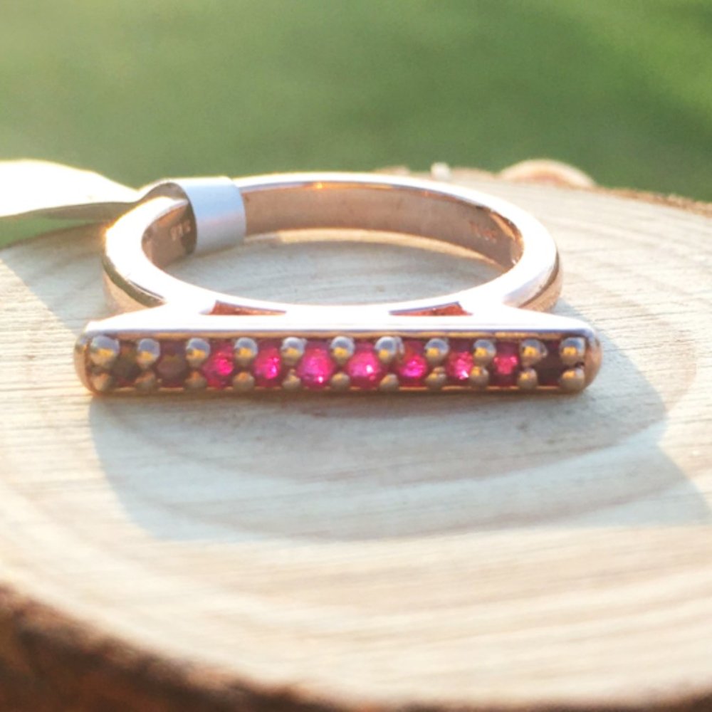 Natural Ruby Ring Rose Gold Vermeil Bridge Design Limited Edition Thailand Gems - Picture 14 of 15